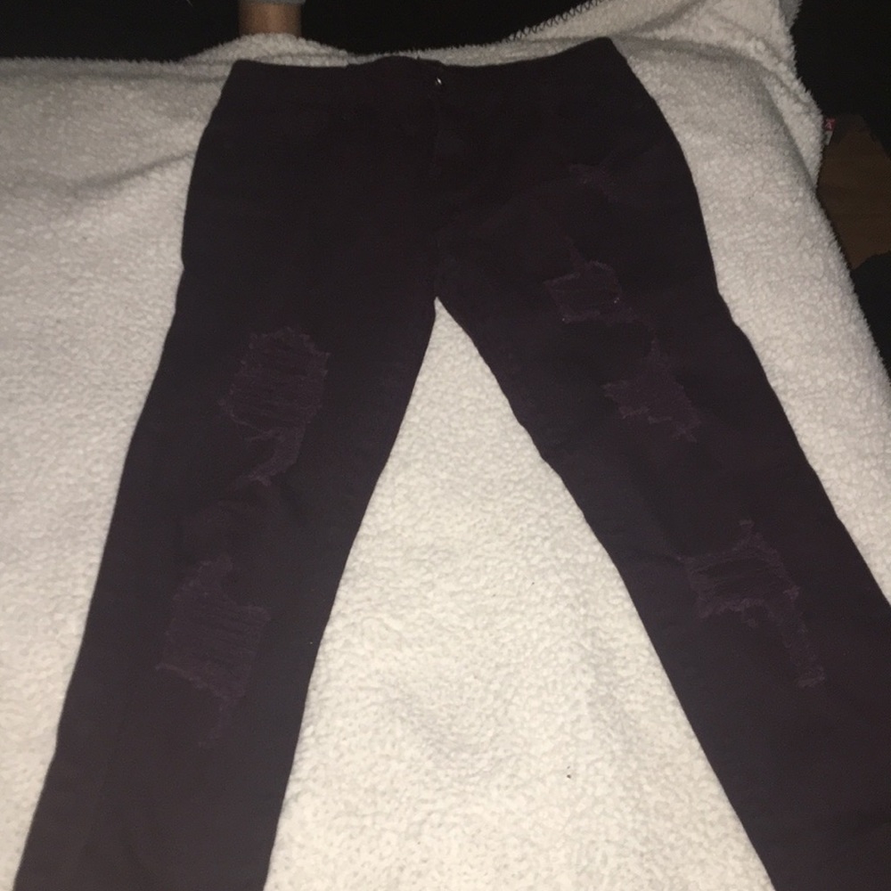 Plum ripped jeans